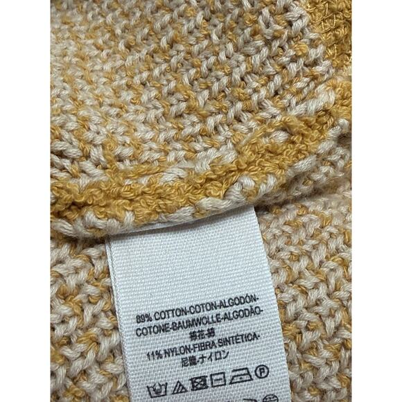 Free People V-Neck High Low Slouchy Cropped Textured Knit Sweater Gold Size M - Picture 4 of 4